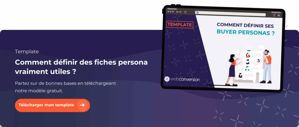 Bannière de téléchargement d'un modèle de buyer persona.